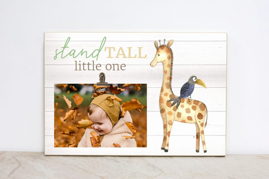 Safari Nursery Decor, Safari Animal Sign, Personalized Picture Frame, Stand Tall Sign, Jungle Nursery Wall Art, Baby Shower Gift Idea, S01