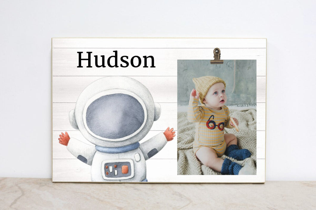 Space Nursery Picture Frame, Watercolor Astronaut Sign, Nursery Wall Art, Photo Frame for Baby's Room, Nursery Wall Decor, Baby Shower, SP01