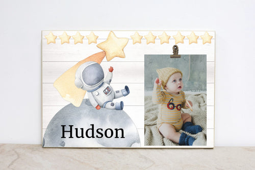 Space Nursery Sign, Astronaut Nursery Picture Frame, Space Nursery Wall Art, Photo Frame for Baby's Room, Baby Shower Gift for Boy, SP02
