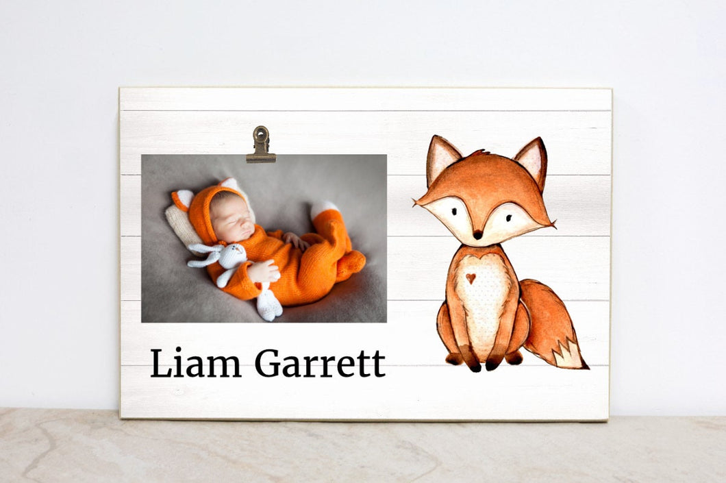 Woodland Birthday Party Decoration, Forest Animal First Birthday Picture Frame, Personalized Woodland Birthday Sign, Custom Photo Frame, W07