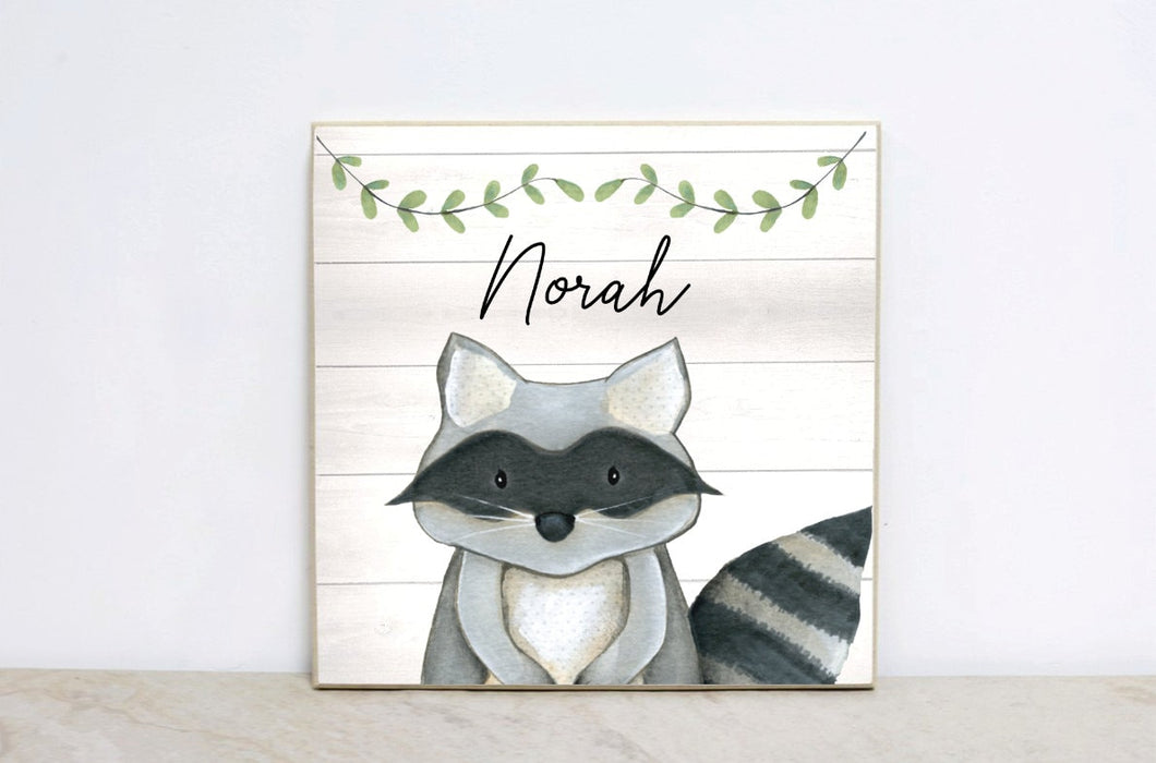 Personalized Woodland First Birthday Party Decoration, Forest Animal Birthday Sign, Racoon Sign, Woodland Animals 1st Birthday, WS09