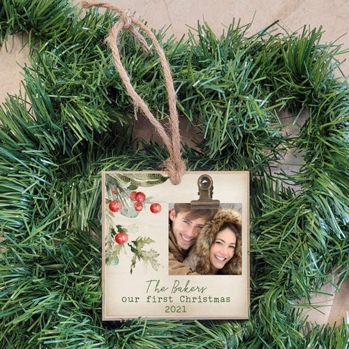 Personalized Christmas Gift for Couples, Our First Christmas Together, First Christmas Tree Ornament, Engagement Gift Photo Ornament, FFC03