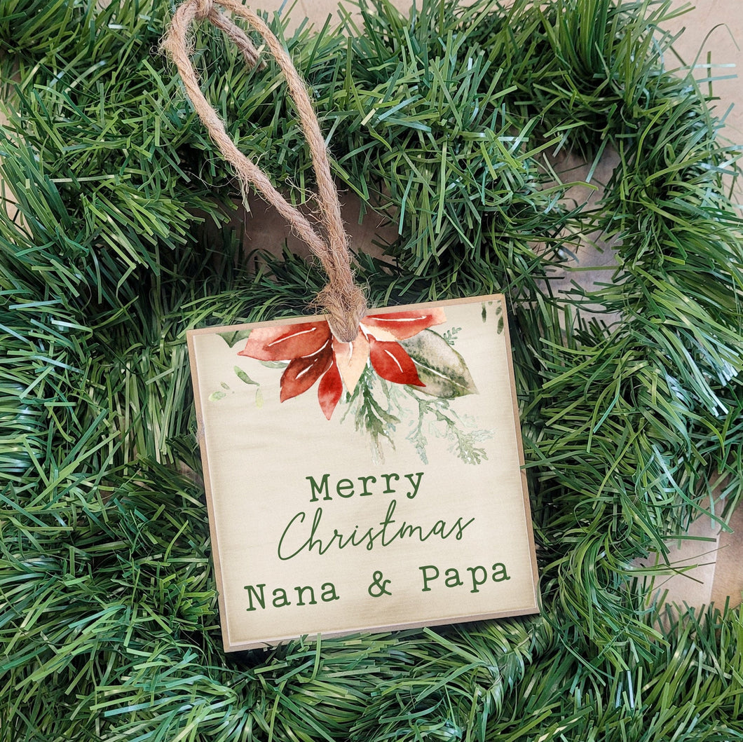 Personalized Ornament for Grandparents, Grandparent Christmas Tree Ornament,  Custom Gift for Grandparents, Christmas Ornament, MCGG