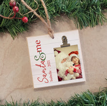 Load image into Gallery viewer, Santa &amp; Me Christmas Tree Ornament, Personalized Christmas Ornament, Santa and Me Picture Frame, Christmas Holiday Decoration, SAM02
