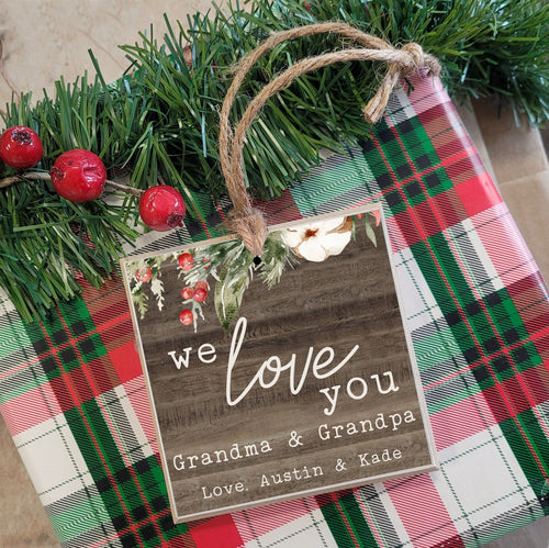 Personalized Grandparent Christmas Tree Ornament, Custom Gift for Grandparents, Personalized Christmas Ornament, Photo Frame, WLGG