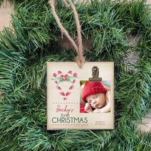 Load image into Gallery viewer, Photo Ornament, Baby&#39;s First Christmas Ornament, Christmas Tree Ornament Gift for New Baby, Picture Frame Christmas Tree Decoration, CC01
