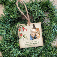 Load image into Gallery viewer, In Loving Memory Christmas Ornament, Tree Decoration, Personalized Photo Frame, Personalized Sympathy Gift , Funeral Bereavement Gift, ILM03
