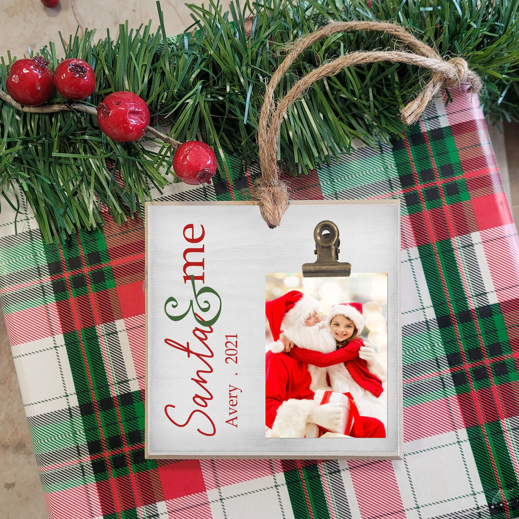 Santa & Me Christmas Tree Ornament, Personalized Christmas Ornament, Santa and Me Picture Frame, Christmas Holiday Decoration, SAM02