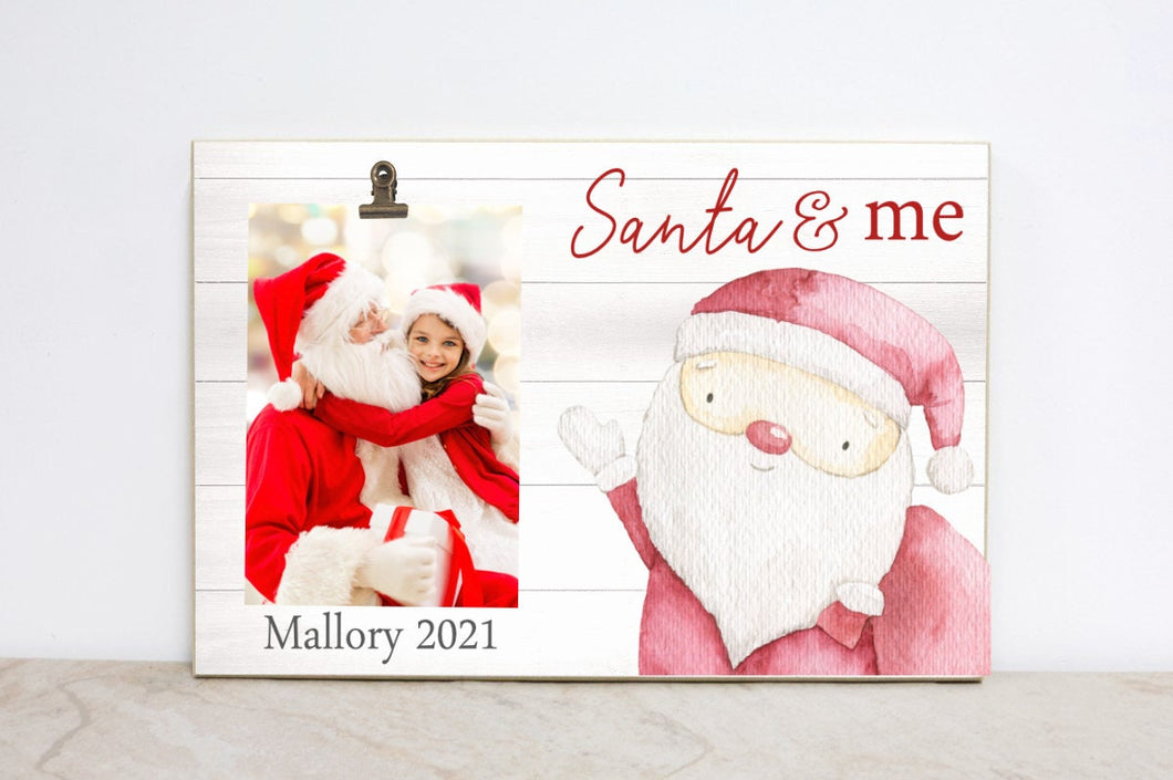 Santa Claus Picture Frame, Custom Christmas Decoration for Pictures With Santa, Santa and Me Photo Frame, Personalized Christmas Gift, SC02