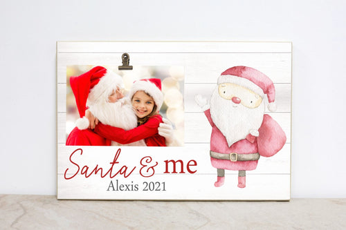 Santa & Me Frame, Personalized Christmas Picture Frame, Children's Christmas Gift for Grandparents, Custom Photo Frame, Christmas Decor SC01