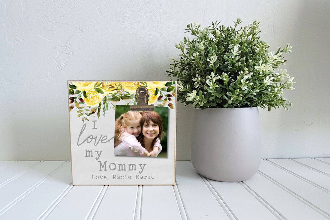Tiered Tray Decoration, Mother's Day Photo Frame Gift for Mom, Christmas Gift, I Love My Mommy Personalized Picture Frame for Desk or Shelf