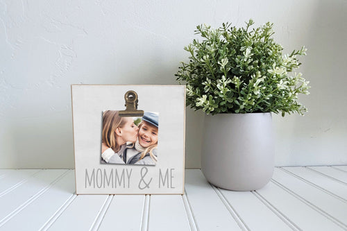 Mother's Day Photo Frame Gift for Mom, Mommy and Me Personalized Picture Frame, Mini Size Perfect for Desk, Shelf, Tiered Tray Decor