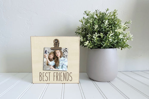 Best Friends Picture Frame, Gift for Best Friends, Mini Size 4x4 or 6x6 Photo Frame, Best Friend Gift, Desk, Shelf, Tier Tray Picture Frame