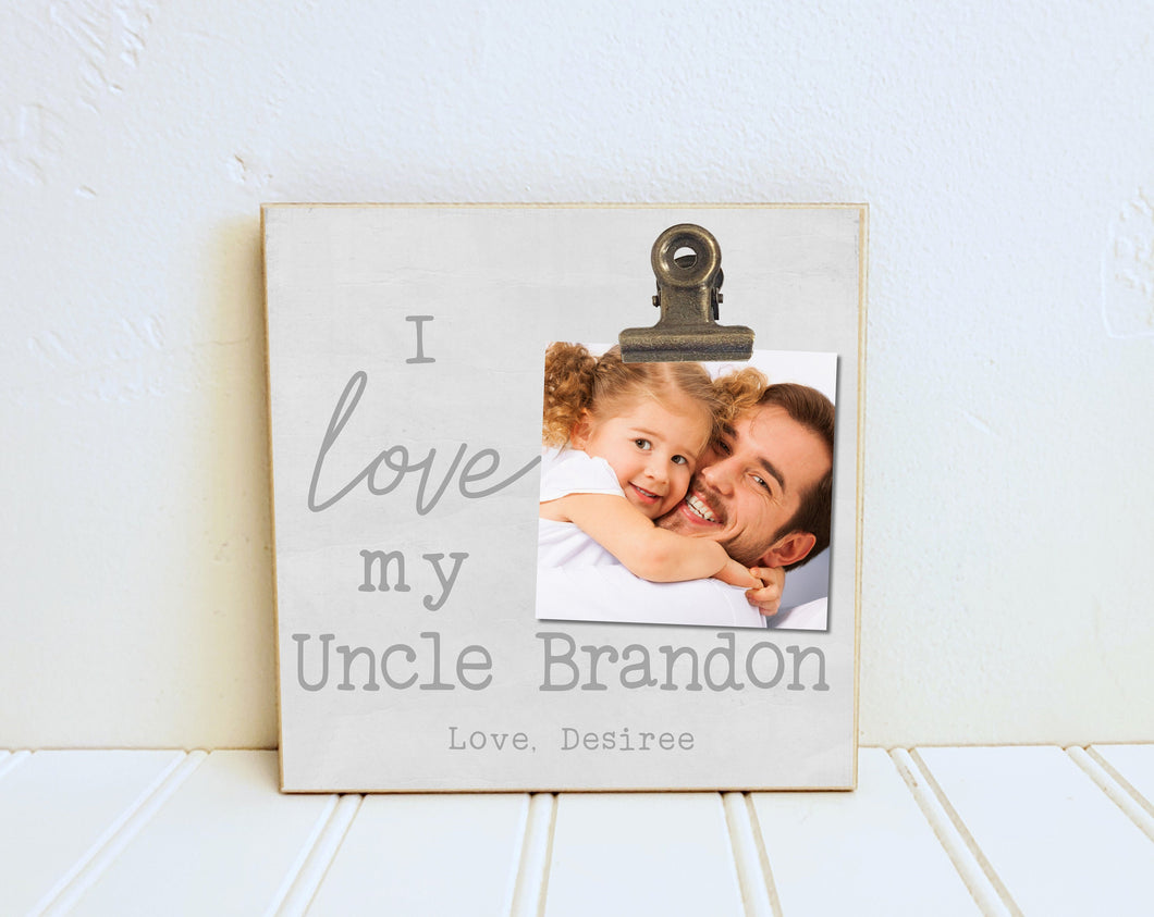 Uncle Photo Frame, Mini Picture Frame Gift For Uncle, Christmas Gift, I Love My Uncle Personalized Desk Frame, Tier Tray Decor, Shelf Frame