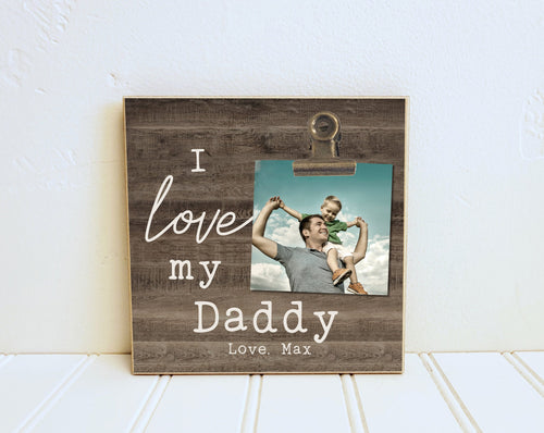 Tiered Tray Decoration, Father's Day Photo Frame Gift for Dad, I Love My Daddy, Mini Picture Frame for Desk Frame, Tray Decor, Shelf Frame