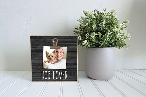 Pet Picture Frame - Dog Lover - Tiered Tray Mini Size Dog Frame, Dog Lover Gift, Gifts for Boys, Personalized Picture Frame for Desk, Shelf