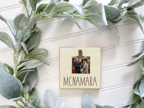 Tiered Tray Decor- Family Picture Frame, Custom Photo Frame Gift for Family, Mini Size Personalized Family Frame for Desk, Shelf, Tray