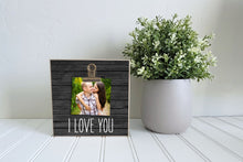 Load image into Gallery viewer, I Love You Picture Frame Gift for Her, Anniversary Photo Frame Gift for Him, 4x4 or 6x6 Mini Picture Frame for Desk, Shelf, Tier Tray Decor
