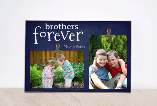Valentine Gift For Brother, Personalized Picture Frame Brothers Gift, Custom Photo Frame{Brothers Forever} Boy Bedroom Decor, Brothers Frame