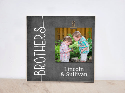 Brothers Photo Frame, Personalized Frame, Custom Picture Frame, Valentine Gift For Brother, Going Away Gift, Brother Gift, Boy Bedroom Decor