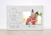 Load image into Gallery viewer, Valentines Day Gift for Daddy {...Lucky As Can Be ...The Best Daddy In The World Belongs To Me} Personalized Picture Frame Father&#39;s Day Gift
