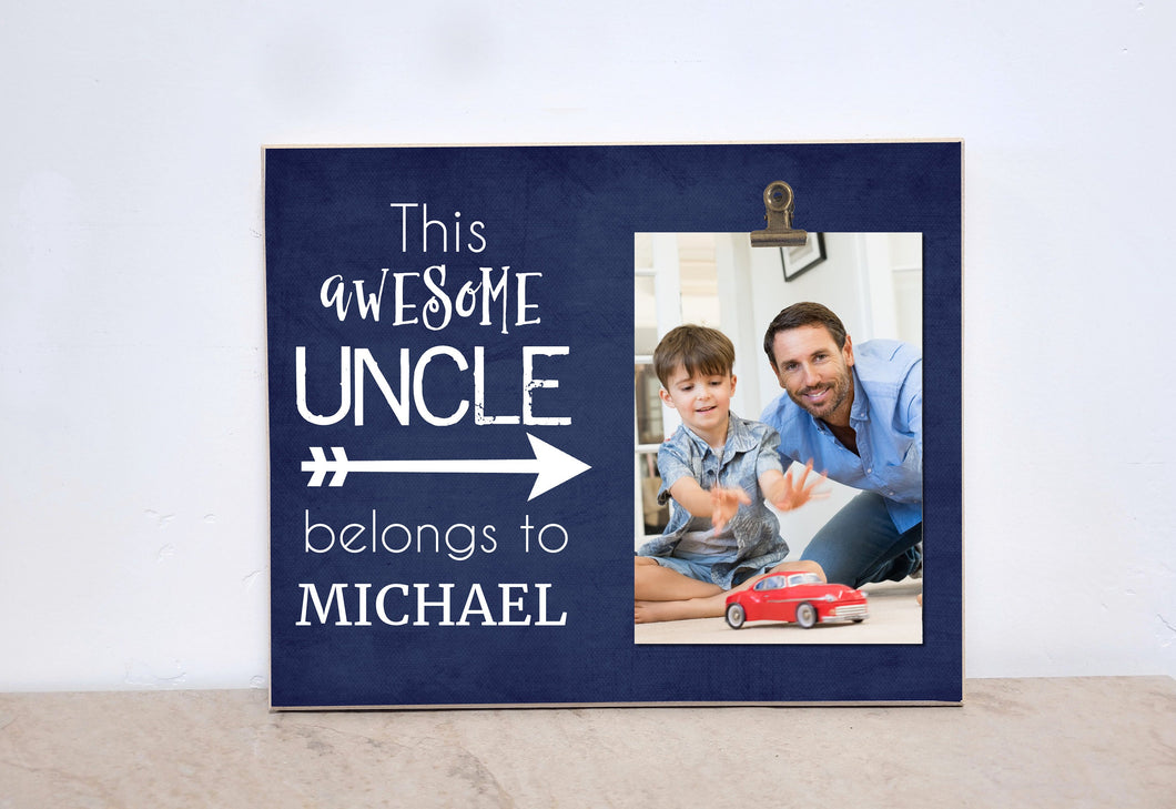 Custom Photo Frame Gift For Uncle  {This Awesome Uncle Belongs To...}  Personalized Picture Frame, Favorite Uncle Gift, Awesome Uncle Gift