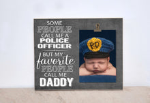 Load image into Gallery viewer, Police Officer Gift Photo Frame {Favorite People Call Me} Picture Frame, Valentines Day Gift For Police Officer, Blue Line Gift For Him
