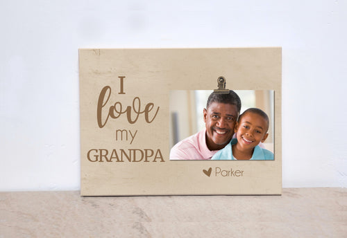 Personalized Grandpa Photo Frame -Christmas Gift For Grandpa, Father's Day Gift  {I LoVE MY GRANDPA} Custom Picture Frame