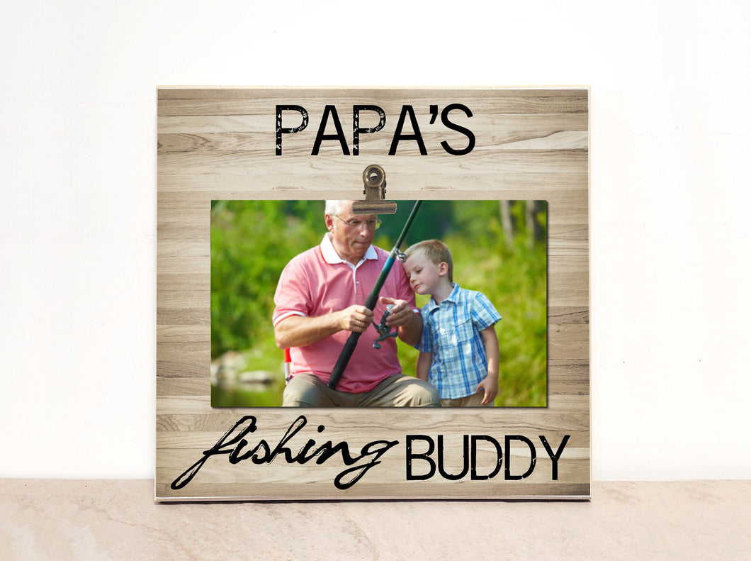 Gift Idea For Grandpa, Custom Photo Frame  {Papa's Fishing Buddy} Personalized Picture Frame, Christmas  Gift For Grandpa, Fisherman Frame