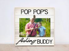 Load image into Gallery viewer, Gift Idea For Grandpa, Custom Photo Frame  {Papa&#39;s Fishing Buddy} Personalized Picture Frame, Christmas  Gift For Grandpa, Fisherman Frame

