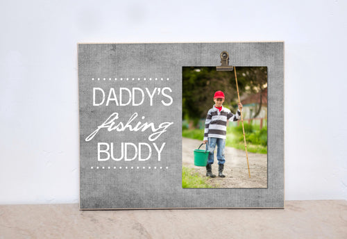 Gifts For Fishermen, Gift For Dad, Fishing Photo Frame  {Daddy's Fishing Buddy} Personalized Picture Frame. Valentines Gift Ideas For Men