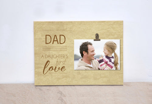 A Daughter's First Love Photo Frame, Valentines Day Gift For Dad, Father And Daughter Gifts, Wood Picture Frame, Desk Decor, Gifts For Men