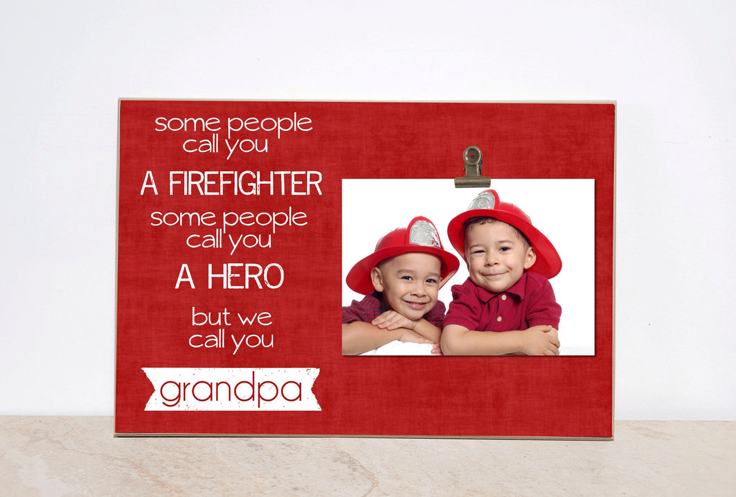 Firefighter Photo Frame, Christmas  Gift For Firefighter, Fireman Grandpa Picture Frame, Firefighter Gift, Father's Day Gift For Grandpa