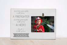 Load image into Gallery viewer, Firefighter Photo Frame, Valentines Day Gift For Firefighter, Fireman Dad Picture Frame, Custom Firefighter Gift, Birthday Gift For Dad
