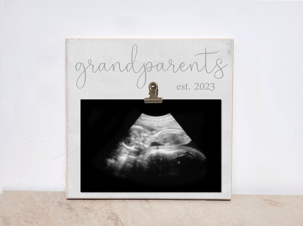 Pregnancy Reveal Frame; Pregnancy Announcement for NEW Grandparents! Personalized Picture Frame Grandparent Gift : GRANDPARENTS, est. 2020