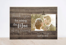 Load image into Gallery viewer, Wedding Gift for Parents, Parents of the Groom Gift, Personalized Photo Frame, Thank You Gift  {Raising The Man of my Dreams}  Wedding Ideas
