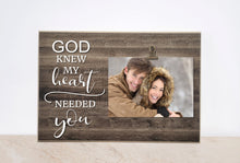 Load image into Gallery viewer, Personalized Photo Frame, Christmas Gift For Wife, Gift For Couples, Engagement Gift, God Knew My Heart Needed You, Anniversary Gift
