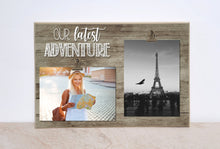 Load image into Gallery viewer, Our Latest Adventure Photo Frame, Travel Gift Idea, Map Frame, Custom Picture Frame, Gift For Traveler, Travel Photo Frame, Vacation Frame
