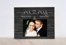 Load image into Gallery viewer, Mr and Mrs Wedding Decoration Photo Frame, Personalized Wedding Gift Idea, Custom Photo Frame, Bridal Shower Gift for Bride and Groom
