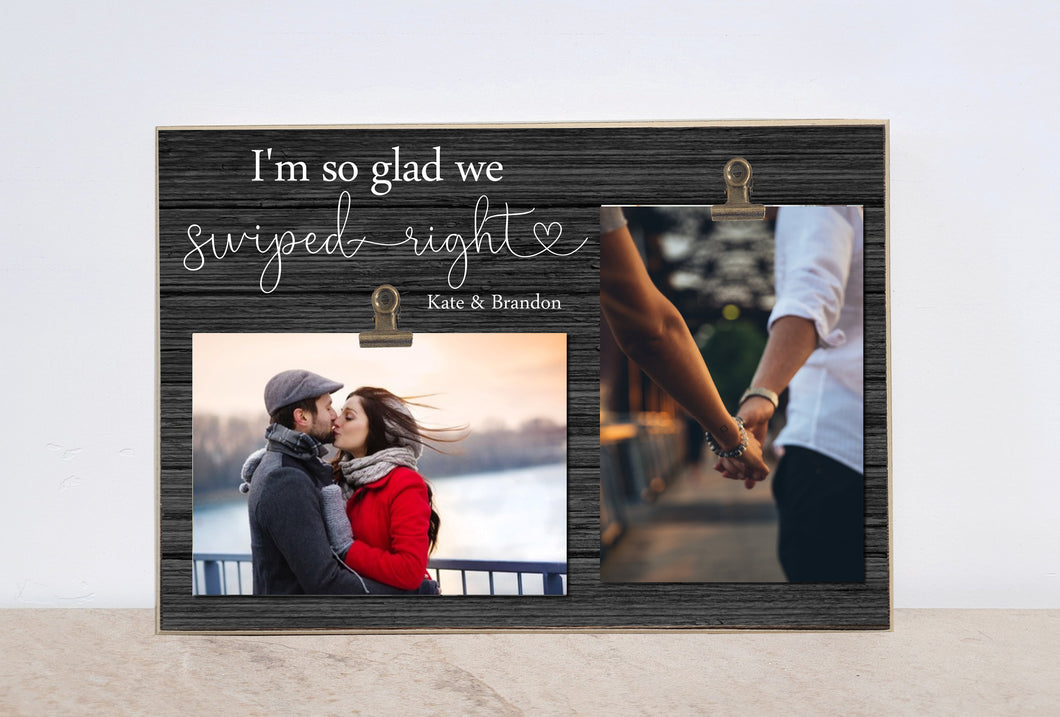 Tinder Couple, Gift For Boyfriend or Girlfriend, I'm So Glad We Swiped Right, Internet Dating Anniversary Gift, Christmas Gift, Valentines