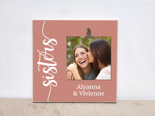 Personalized Sisters Gift, Sisters Photo Frame, Custom Picture Frame, Valentines Gift For Sister, Girls Bedroom Decor, Sisters Photo Frame
