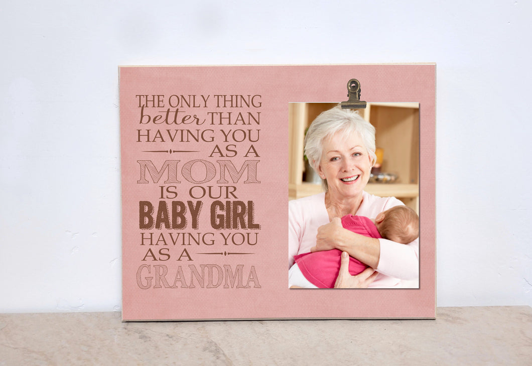 Baby GIRL Gender Reveal! Photo Frame, Pregnancy Reveal, Baby Announcement, New Baby Gift For Grandma, New Grandma Gift, Baby Gender Reveal