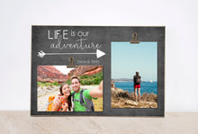 Load image into Gallery viewer, Rustic Wood Frame {Life is Our Adventure} Personalized Wedding or Anniversary Gift For Her, Christmas Gift For Him
