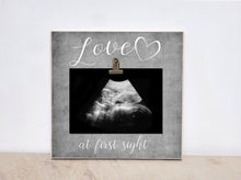 Load image into Gallery viewer, Pregnancy Reveal Photo Frame, Baby Announcement Picture Frame {LOVE At First Sight}  Baby Shower Gift, New Baby Gift Idea, Ultrasound Frame

