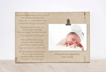 Load image into Gallery viewer, Godparent Gift, Gift For Godmother, Will You Be My Godmother, Personalized Photo Frame, Godmother proposal, Picture Frame, Baptism Gift 8x12
