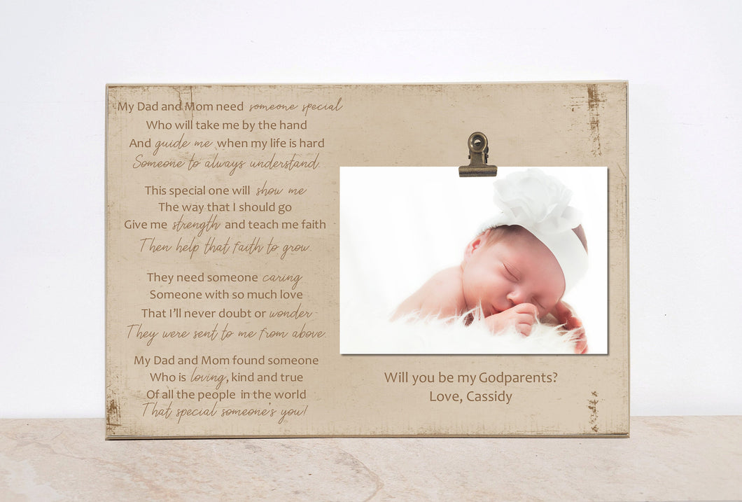 Godparent Gift, Gift For Godmother, Will You Be My Godmother, Personalized Photo Frame, Godmother proposal, Picture Frame, Baptism Gift 8x12