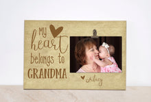 Load image into Gallery viewer, Dad Picture Frame, Gift For Dad, Personalized Photo Frame  {My Heart Belongs To Daddy} Valentines Day Gift Idea, Wood Frame, Custom Frame
