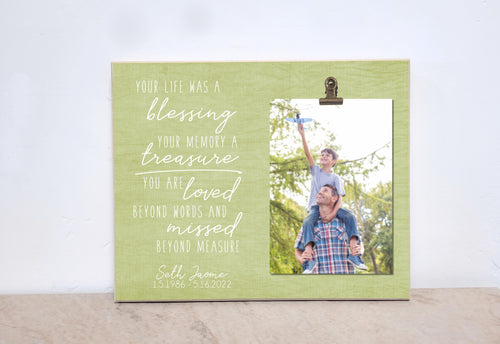Sympathy Gift Idea, Memorial Frame, Condolences Gift {Life Was a Blessing} Photo Frame, Funeral Decoration, Bereavement Gift, Picture Frame