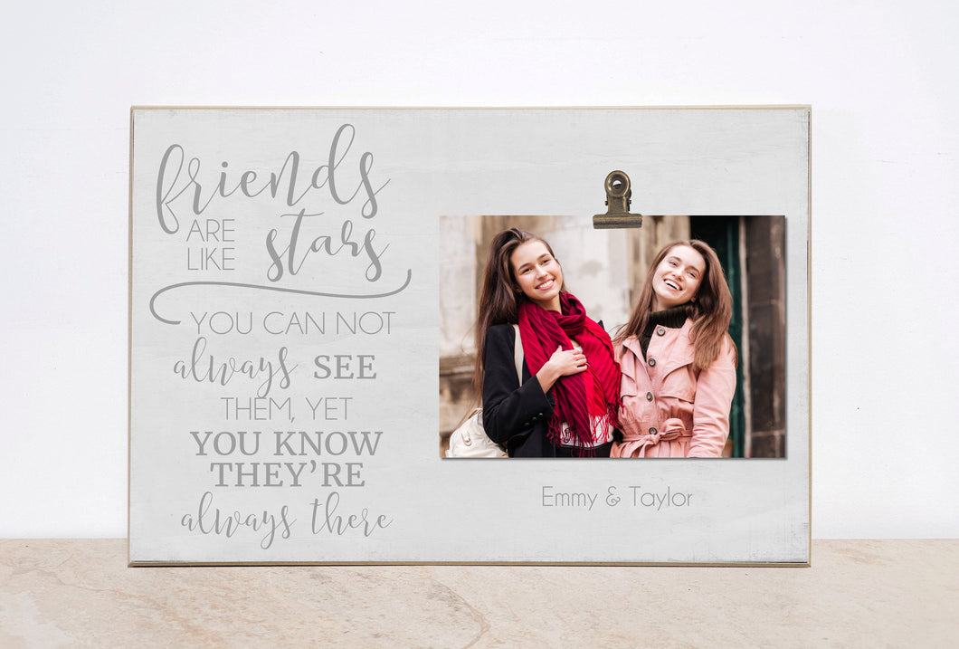 Personalized Photo Frame Gift For Friend, Friendship Gift, Valentines Gift For Best Friend, Custom Picture Frame, Friends Are Like Stars...