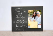Load image into Gallery viewer, Valentines Day Gift, Best Friend Photo Frame, Personalized Picture Frame, Custom Frame  {Brunette &amp; Blonde, Unbreakable Bond} Gift For BFF
